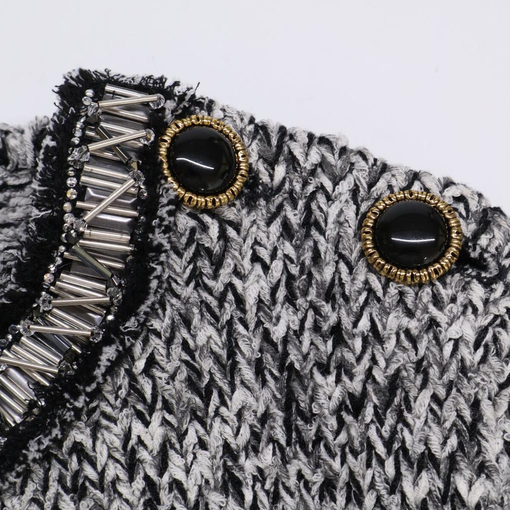 LOUIS VUITTON 22 Gray FMKM94 Wool Short Sleeve Knit tops M grayUsed