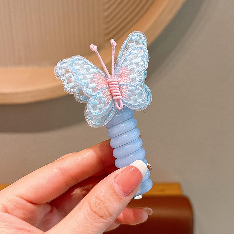 2024 New Summer Sweet Elastic Hair Bands Women Spiral Coil Telephone Wire Scrunchies Hair Ties Rope Ponytail Hair Accessories