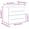Washbasin Cabinet with Built in Basin Grey Sonoma Particleboard