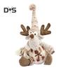 Christmas Doll Plush Knitted Snowman Elk Santa Doll Toy Soft Sitting Christmas Figure Desktop Decor Stuffed Holiday Pillow for Window Bookshelf