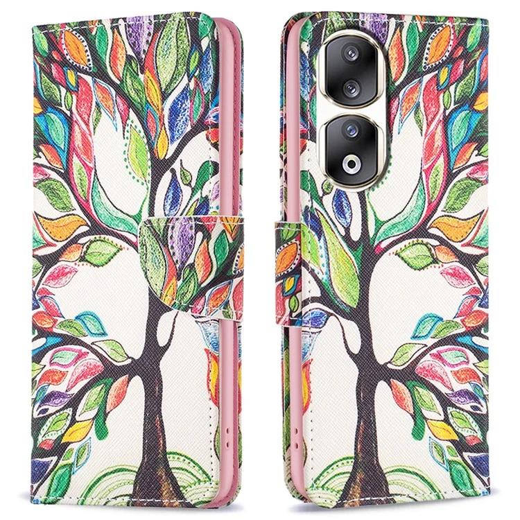 

PU Leather Flip Folio Case for Honor 90 Pro Pattern Printing Wallet Stand Phone Cover