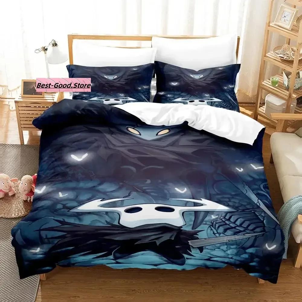 

Comforter Hollow Knight Bedding Set Single Twin Full Queen King Size Bed Set Aldult Kid Bedroom s 3D Print Anime Kawaii Kids Comforter (quilt)-EU Single(135*200cm)3pcs