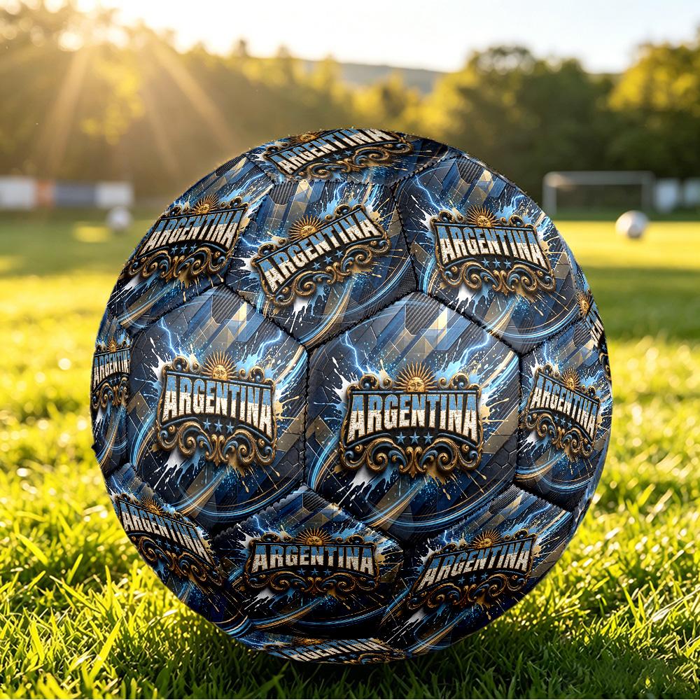 Pallone da Calcio Stampato Argentina Taglia 5 Resistente all'Usura Standard Pallone da Allenamento per Adulti Regalo per tifosi per Partite Sportive Indoor Outdoor