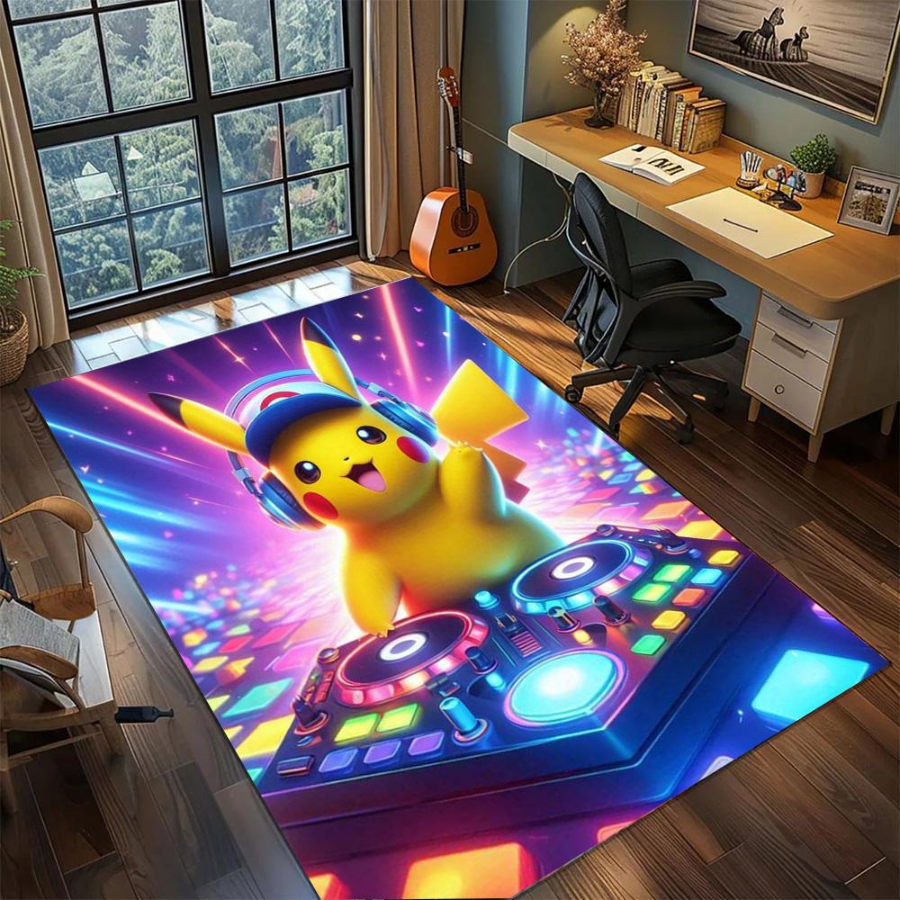 

Pikachu Floor Mat Washable Non Slip, Fashion Large Area Rug Carpet for Home Gamer Bedroom.-TING 60x90cm