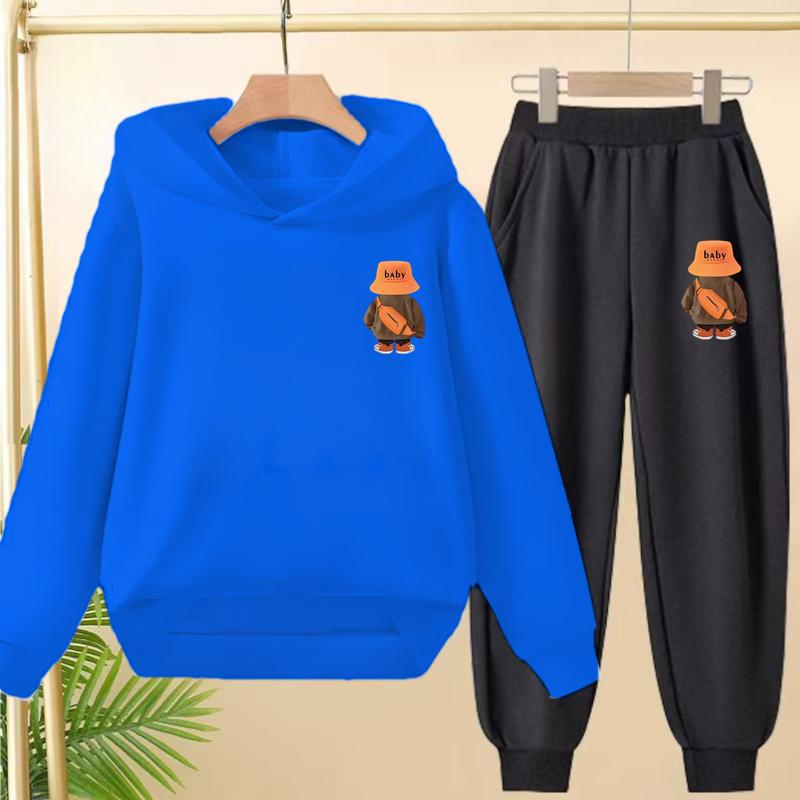 Suit Hoodie, "Baby Boy", Suitable for Boys and Girls Aged 3 to 12. Its Features Are Pink, White and Blue Tops and Trousers