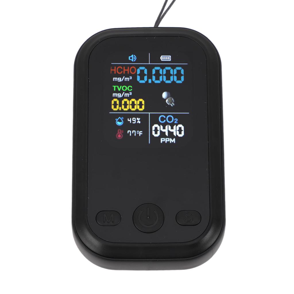 5 In 1 Air Quality Monitor Multifunctional Smart Portable CO2 Humidity Temperature Detector for Indoor Home