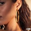 Drperfect 14K Gold Plated Chunky Hoop Earrings for Women Hypoallergenic Lightweight Large Hoops Jewelry