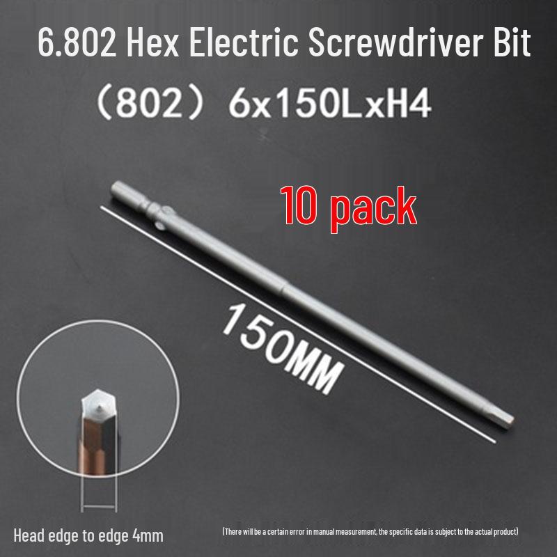 Extended Hexagonal S2 Steel Electric Screwdriver Bit with 5mm/6mm Shank