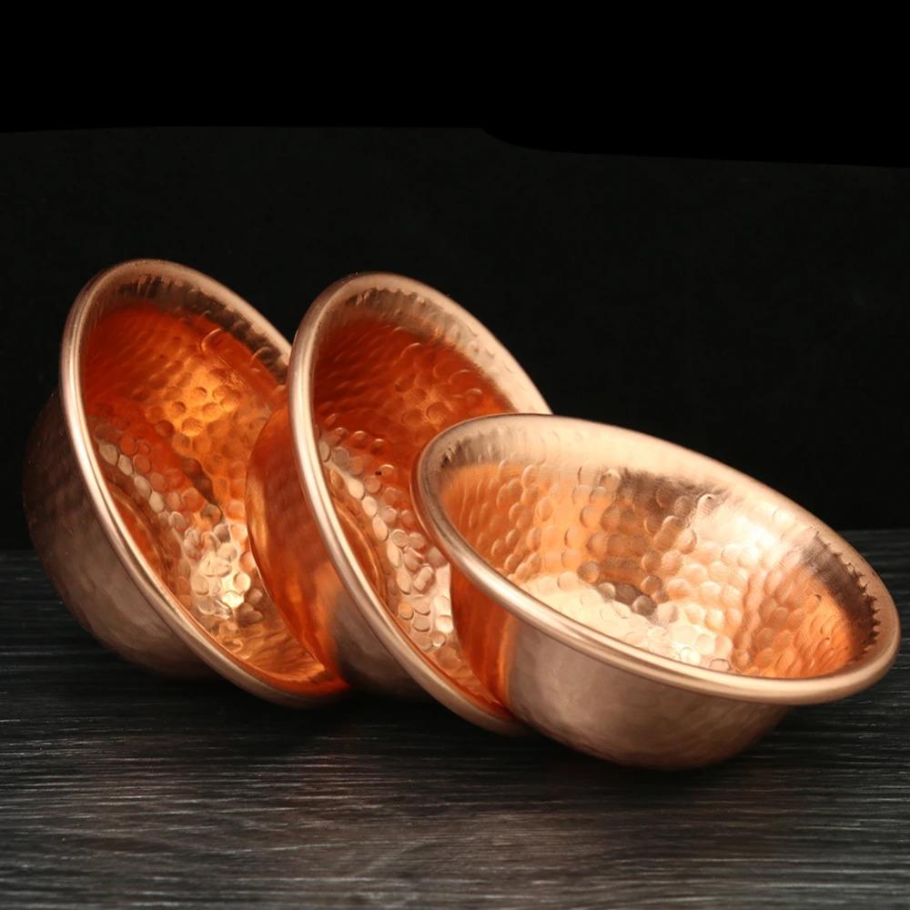 Copper Water Supply Bowl Glossy Holy Water Bowl Buddhist Supplies Water Offering Bowl  Decorative
