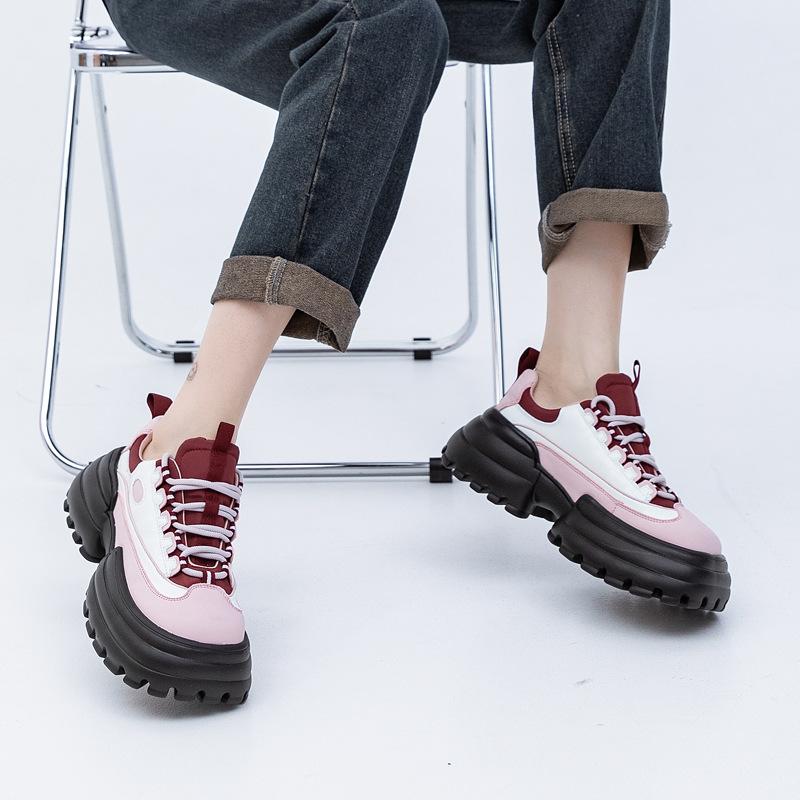 Dad's Shoes Women's  New Spring  Autumn Season Thick Sole Shoe Color Matching  Platform Shoes Woman Designer Shoes Sneakers