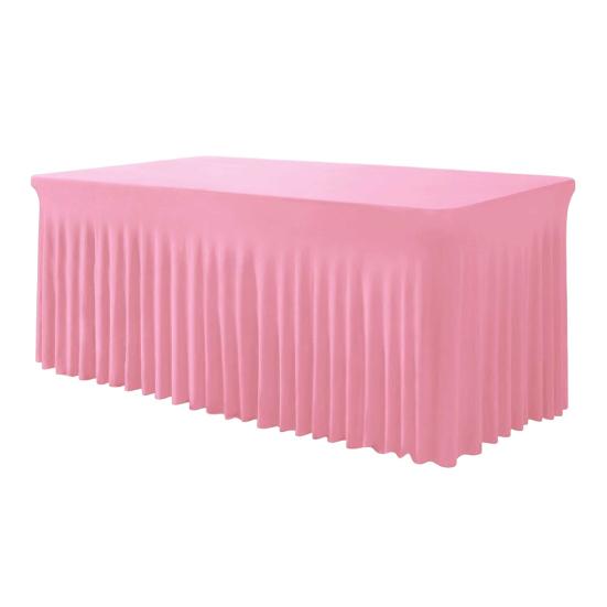 4ft 6ft Sizes Stretch Table Skirt Tutu Ruffled Tablecloth Table Cover Classroom Teacher Desk Back to School Supplies