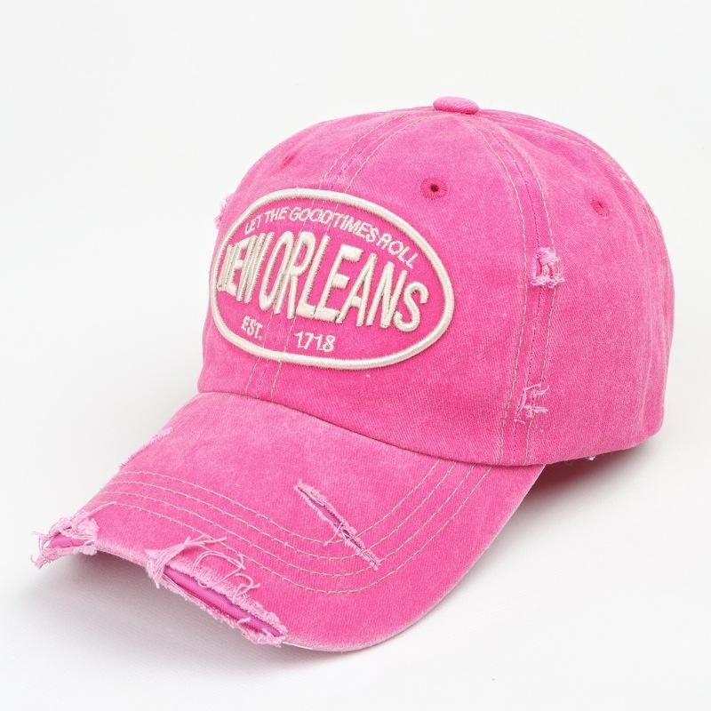 Unisex Washed Cotton Baseball Cap Letter Embroidered Vintage Snapback Hat Men And Women Streetwear Outdoor Sports Hats