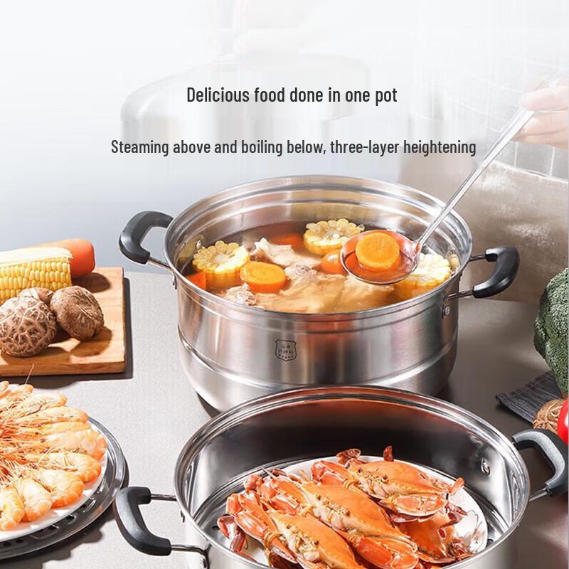 Midea 3-Layer Stainless Steel Multi-Function Steamer Pot