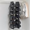 Hanging 12-Grid Shoe and Clothing Storage Bag - Multi-Layer Wardrobe Organizer
