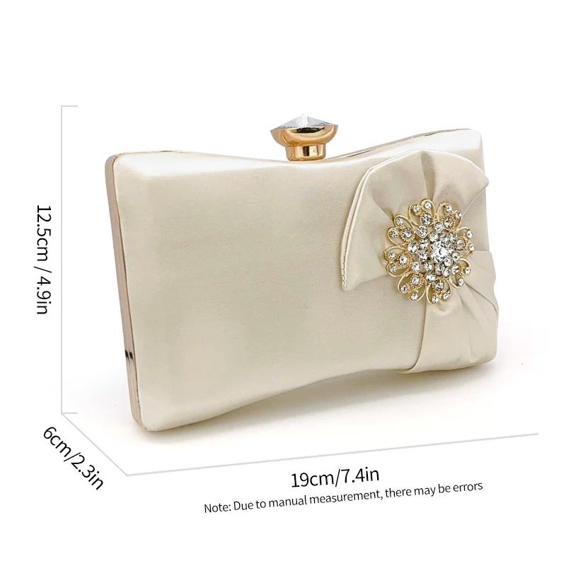 Elegant Rhinestone Decor Evening Bag, Classic Formal Dinner Handbag, Women's Stylish Clutch Purse for Party Wedding & Prom
