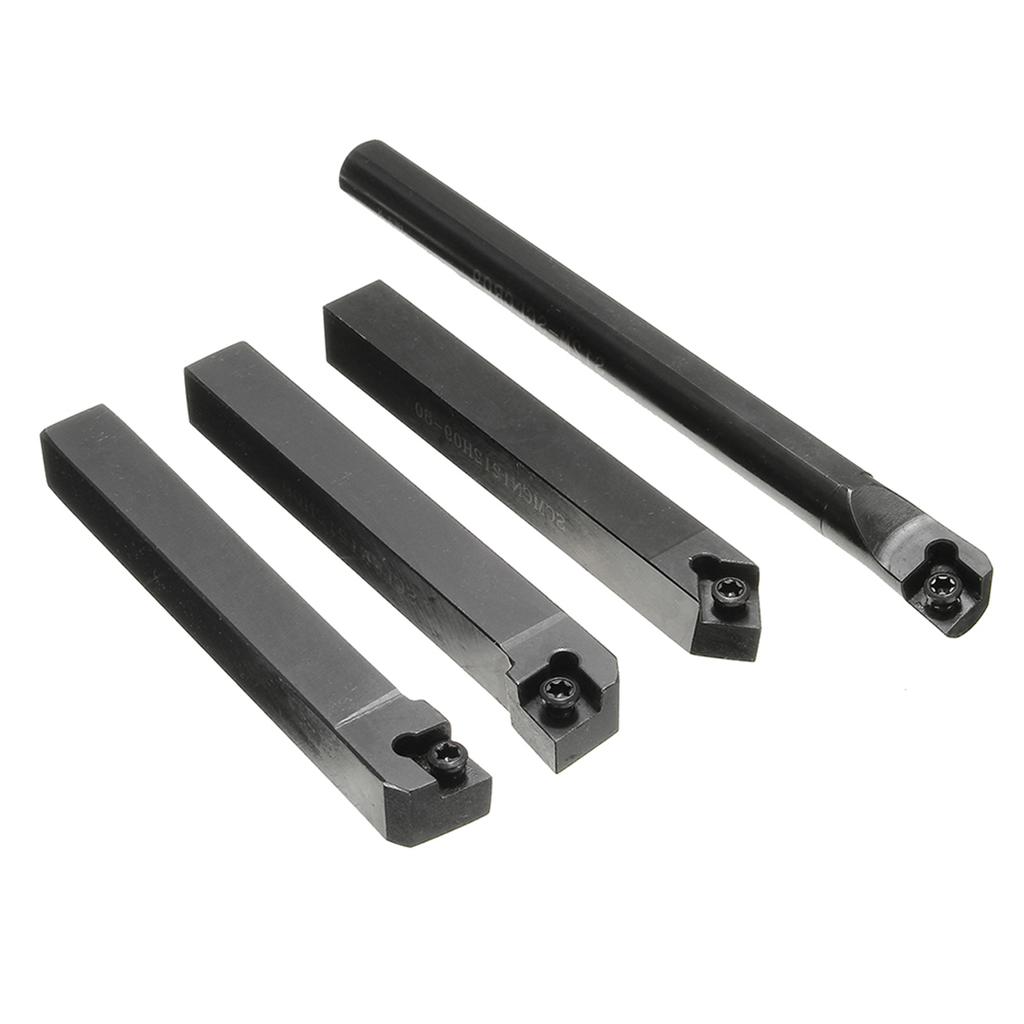 S12MSCLCR09+SCLCR1212H09+SCLCL1212H09+SCMCN1212H09 4 PCS 12MM Shank Lathe Turning Tool Holder Boring Bar + 10PCS