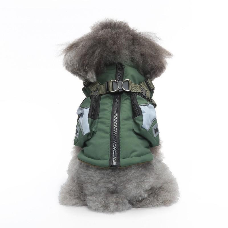 Winter Pet Dog Jacket Warm Cotton Coat With Front Zipper Small Medium Dogs