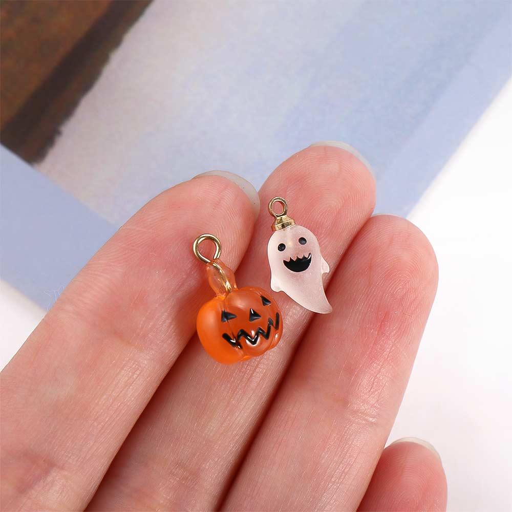 Resin Handmade Accessories Earring Bracelet Gift Halloween Charms Pumpkin Pendant Jewelry Making