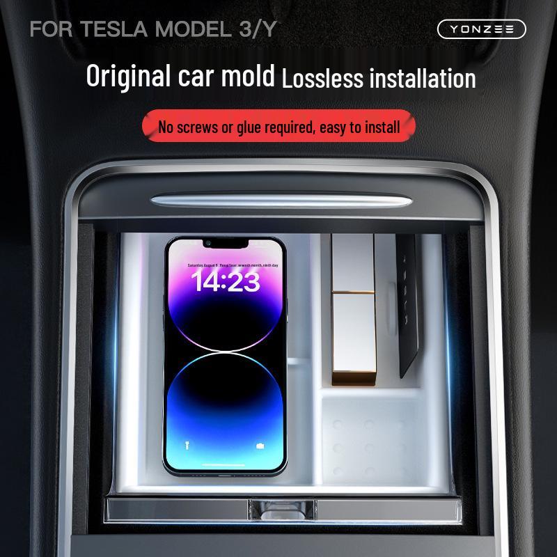 Silicone Ice Box for Tesla Model 3/Y Center Console Storage
