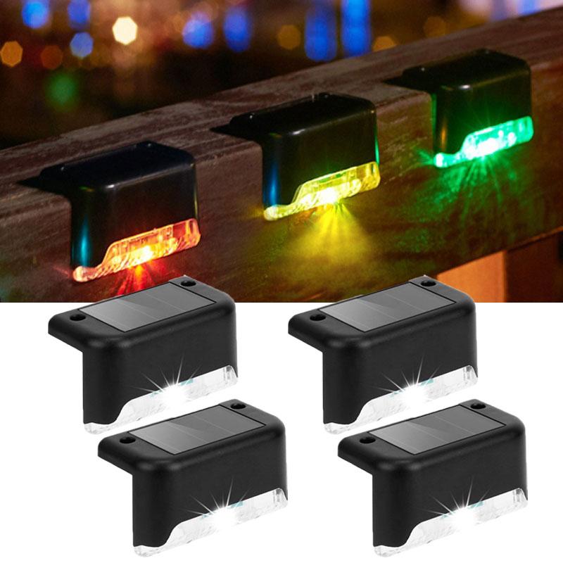 

4Pcs LED Solar Fence Lights Outdoor Waterproof Wall Lights Corrugated Lights for Fence Terrace Garden Path Decorative Lights