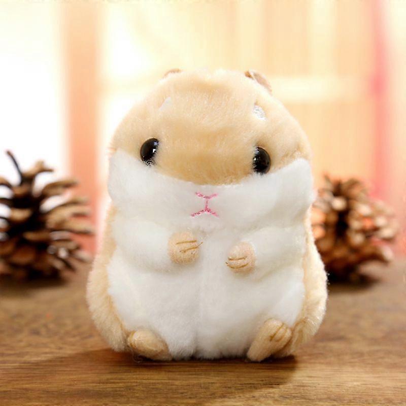 1PCS Cute Hamster Plush Keychain Stuffed Animals Keyring Charm Handbag Pendant(brown)
