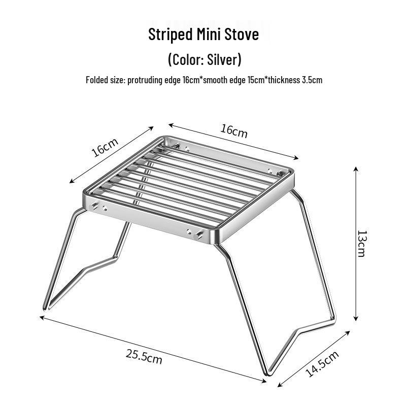 Portable Folding Stainless Steel BBQ Grill Stand with Griddle Kettle Holder
