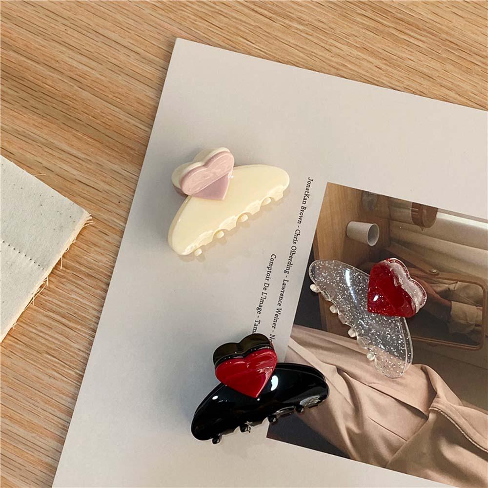 Wild Simple Love Medium Women Fashion Hairpin Acrylic Barrette Hair Claw
