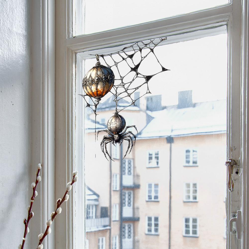 Funny Halloween Spider Glass Window Home Beautification and Decoration Static Window Stickers