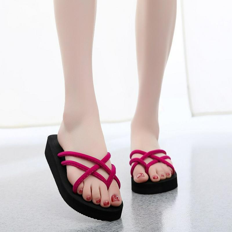 Fashion Summer Women's Slippers Lightweight Flip Flops Fashion Platform Home Slippers Black Outdoor Beach Shoes EVA Flat Women Sandals