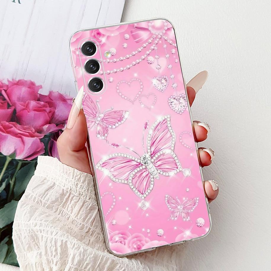 For Samsung Galaxy A24 4G Case SM-A245F Cover Fashion Flower Marble Soft Silicone Phone Covers For Samsung A14 A34 A54 5G Fundas