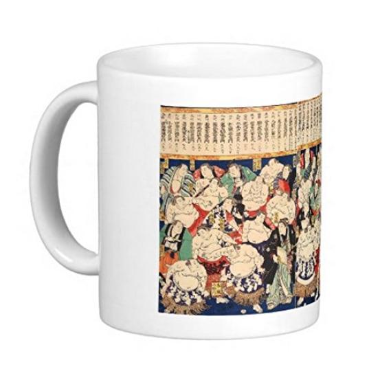 Mug of the second generation Utagawa Nippon Sumo Brave Sekitori Photo Mug the right of Nippon Sumo Brave Sekitori Kuniteru's "Dai Mirror" 2 (Ukiyo-e