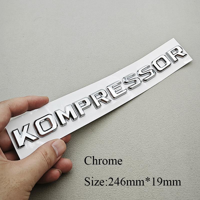 3D ABS Car Letters Logo Kompressor Fender Side Badge Trunk Emblem For Mercedes Benz A B C E G S Series Sticker Accessories QP1