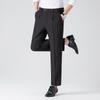 Men's Relaxed Fit Wool Blend Straight-Leg Casual Pants