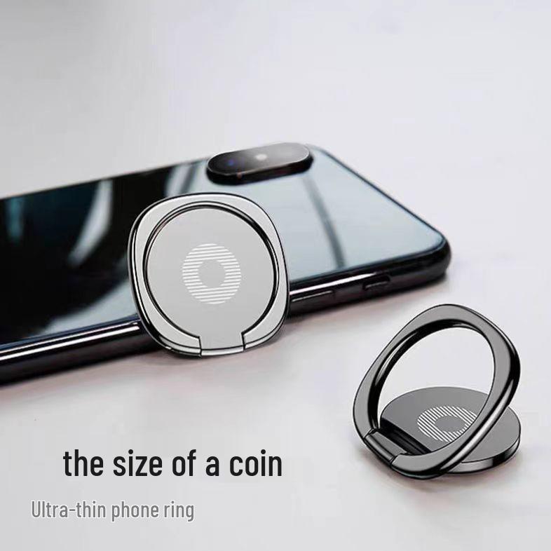 360° Creative Metal Phone Ring Holder - DIY Back Sticker & Lazy Stand with Logo
