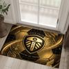 Leeds United Fußball Design Kristall Samt Teppich Gemütlich Kein?Rutschfester Teppich mit Aufdruck für Schlafzimmer Wohnzimmer Eingang