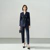 Women's Petite Professional Suit Set with Flared Trousers