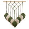 Natural Cotton Macrames Wall Art Leaf Pattern Hanging Decoration with Fringes For Home Interior Bedroom Nursery Decors