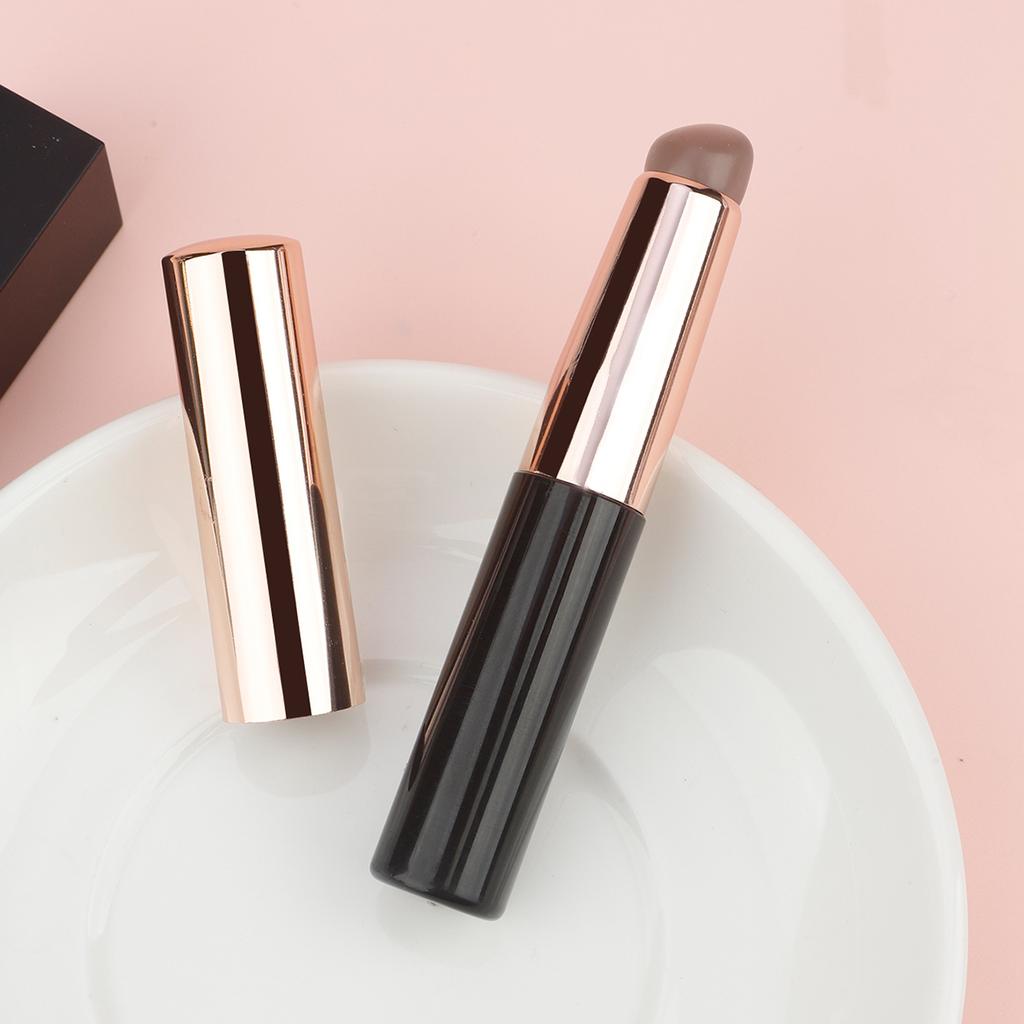 Portable Multi-purpose Mini Translucent Silicone Concealer Brush Lipstick Brush Smudge Brushs Cover Round Head Makeup Brush