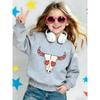 European sizes Cute Cow Head Print Kids' Spring Lightweight Round Neck Sweatshirt, Comfortable Outdoor Wear for Children Aged 0-3 Years