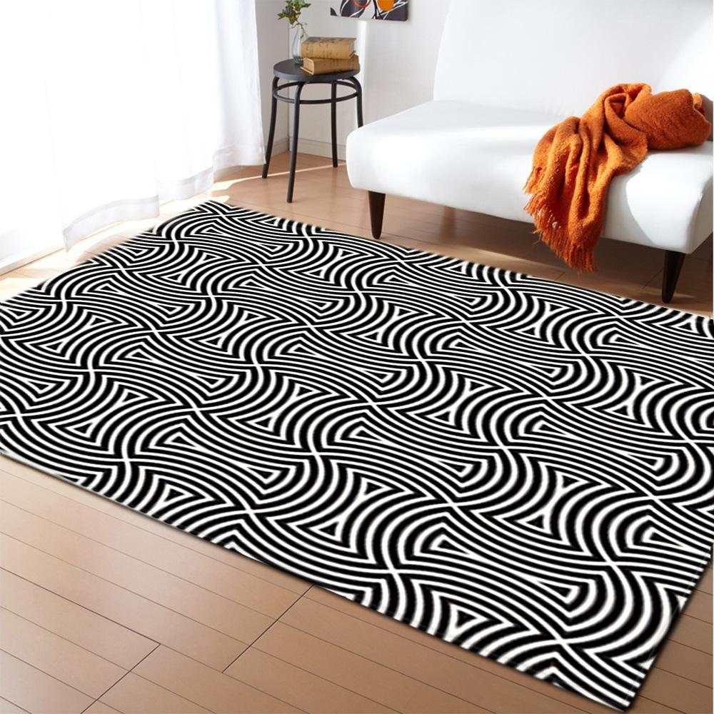 Abstract Stereoscopic Vision Living Room Carpet Bedroom Dining Room Floor Mat Size