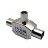 Metal Square TV Signal Splitter: 9.5mm Male To Two Female Adapter