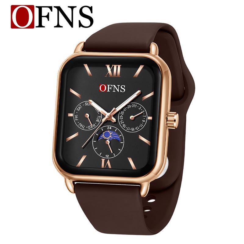 Oufanni Shi Douyin Square Women s Quartz Watch - Sun, Moon, Stars Design, Waterproof, Six-Hand.