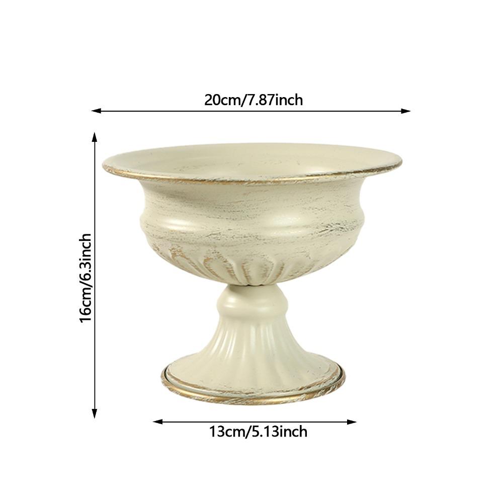 Vaso Fioriera in Metallo Vintage Bianco Multifunzione Vaso Decorativo Vaso Urna Fioriera Soggiorno