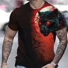 3D Lightning Leopard Print T Shirt For Men Fashion Street Hip Hop Tees Summer Leisure O-neck Short Sleeve Tops Oversized T-shirt