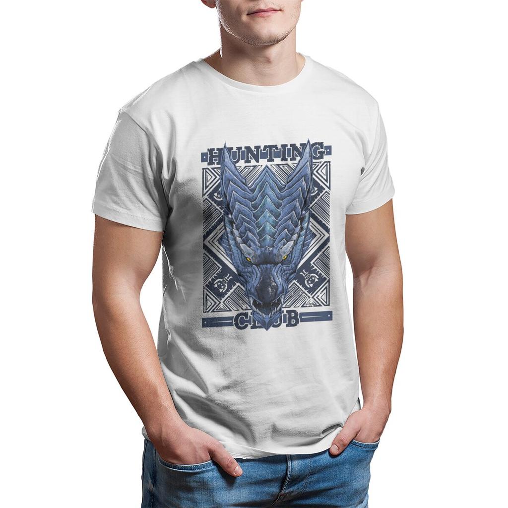 Monster Hunter World  Hunting Club Werewolf Wyvern T Shirts RPG Game Pure Cotton Printed Clothing Cool Summer T-Shirts