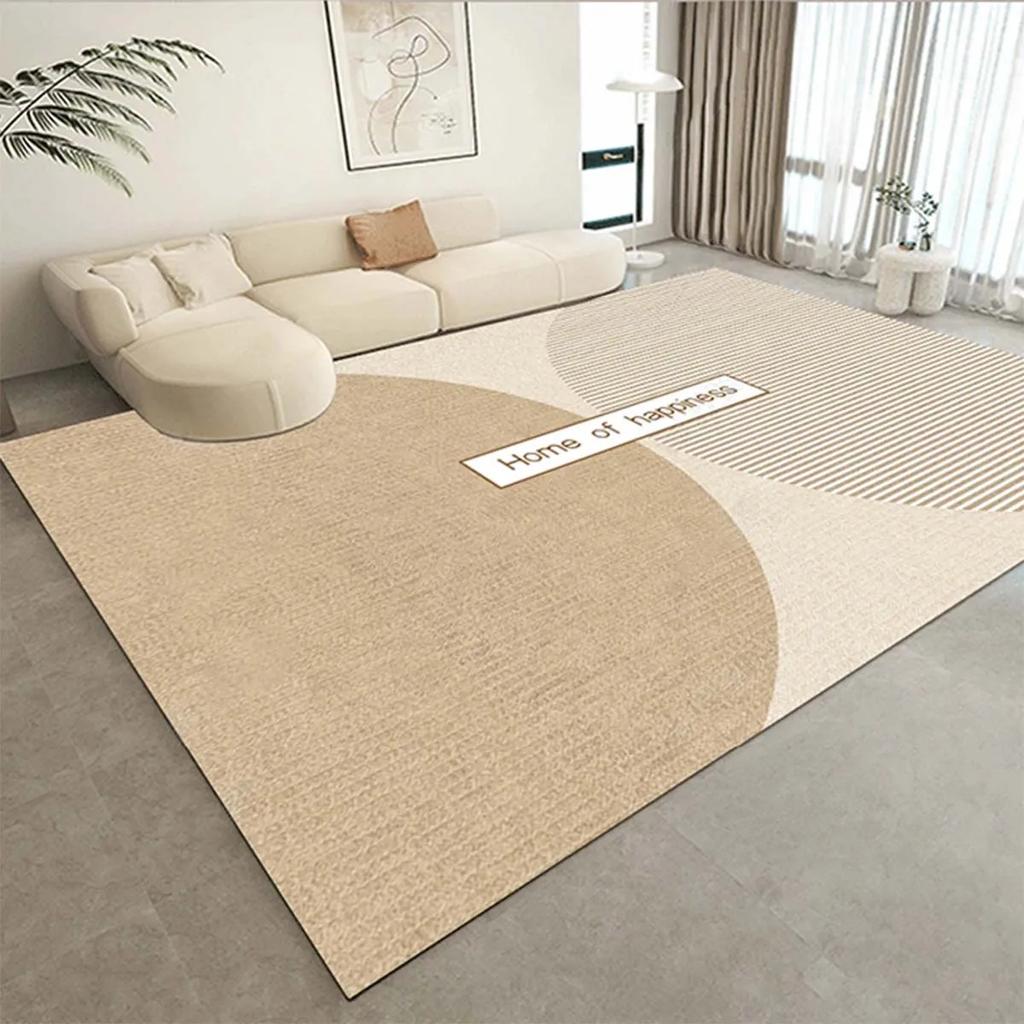 Cream Beige Striped Carpet for Living Room Big Size Non-slip Floor Mats Machine Washable Area Rugs Home Bedroom Soft Plush Rug
