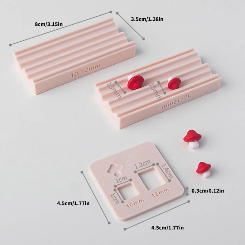 Mushroom Clay Drop Bead Maker Mold with 2 Sizes Clay Beads Maker Tool Plastic Texture Suitable for Jewelry Accessories