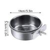 Stainless Steel Bird Bowls Parrot Feeding Bowl Cage Cup Hanging Bowl Clamp-on Water Drinker Pet Food Dish Parrot Rabbit Hamster