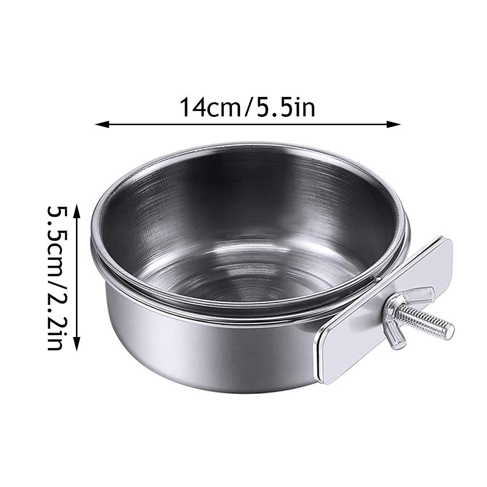 Stainless Steel Bird Bowls Parrot Feeding Bowl Cage Cup Hanging Bowl Clamp-on Water Drinker Pet Food Dish Parrot Rabbit Hamster