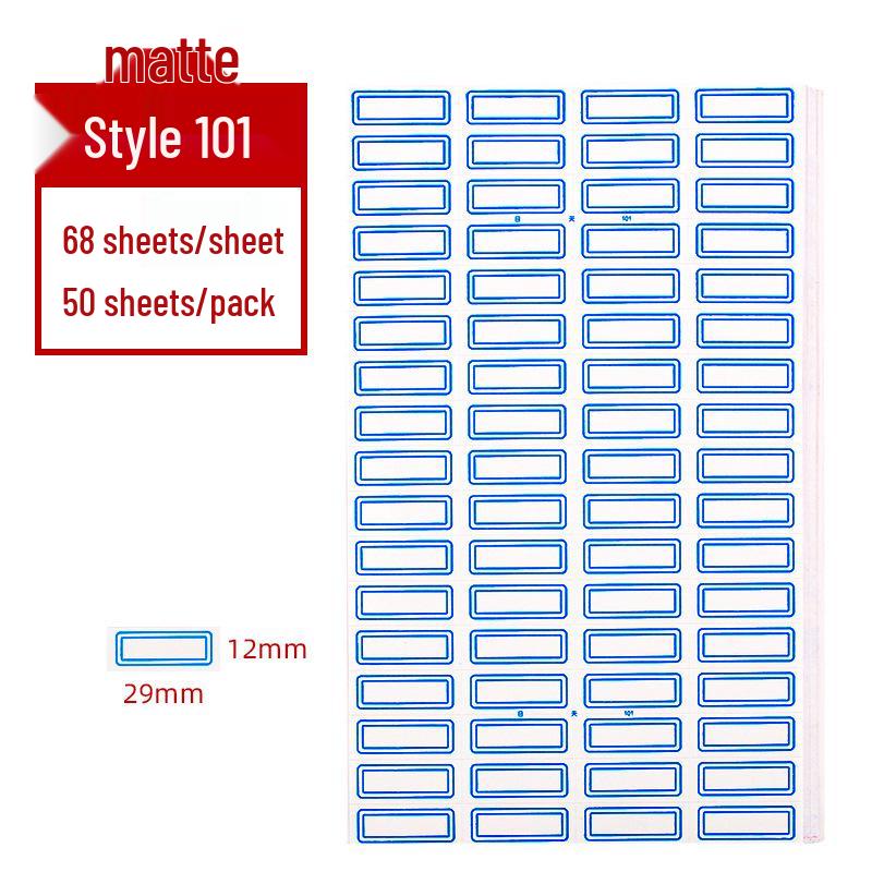 Self-Adhesive Label Paper - 68 Sheets for Handwritten Name and Classification Stickers